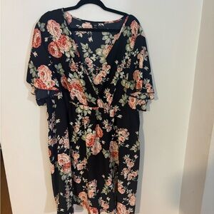 SHEIN Curve Navy Floral Dress